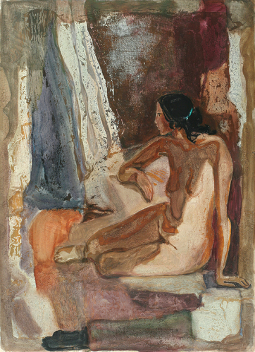 A nude with a drapery